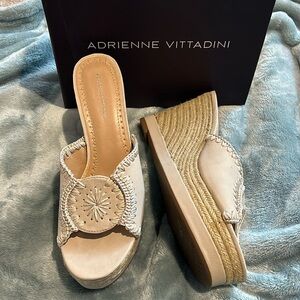 Nude Tan Espadrille Wedge Slip On Sandals-sz 9.5- NWT